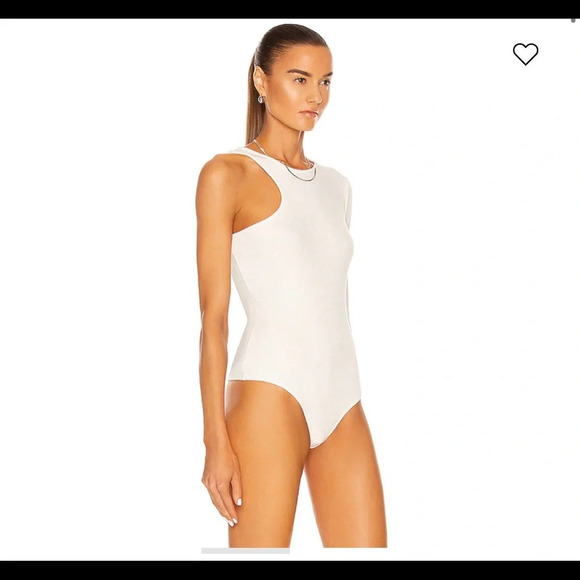 NWT Agolde Bea Asymmetric Cutaway Top Bodysuit in Wired Small - Picture 4 of 14